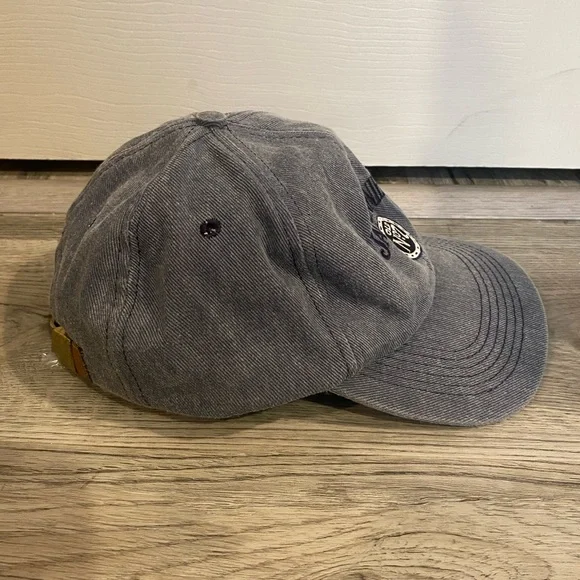 Vintage Jack Daniels Whiskey Denim Blue Tan Hat Adjustable Shallow Made in USA - Picture 2 of 7